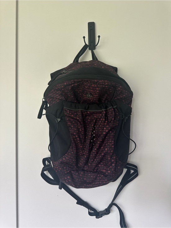 lululemon athletica Black Backpack with Pink Patterned Lining Small Version main image 5
